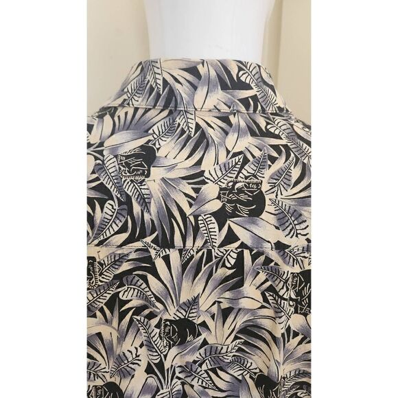 Pierre Cardin VTG. Cotton Blk, Grey, Cream SS Shirt, Tropical  Elephant Prt,  XX - Picture 9 of 9